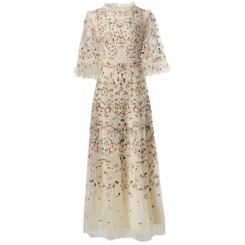 Luxury Embroidery Beads Dress Women