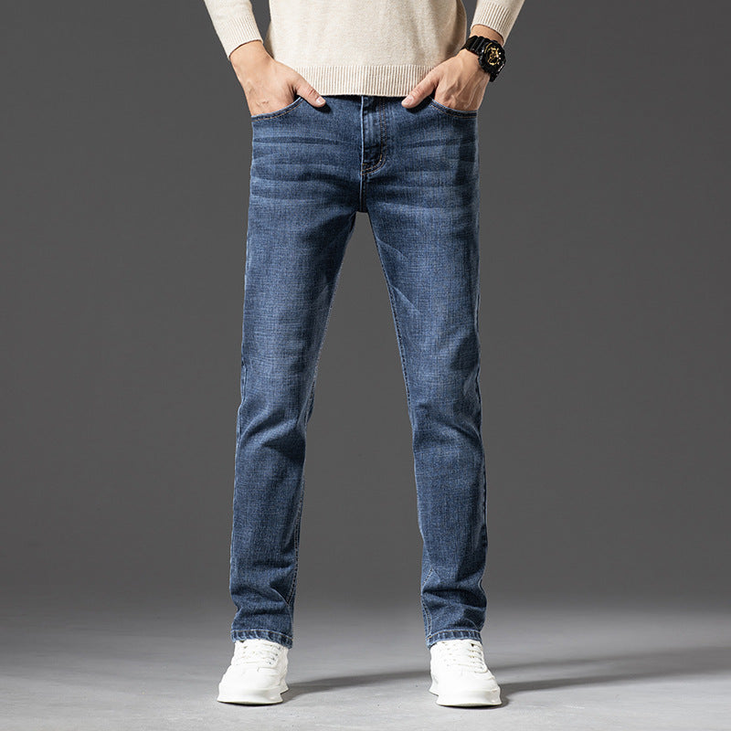 Affordable Luxury Denim Jeans For Men SpringAutumn New Arrival High-End Stretch Business Style