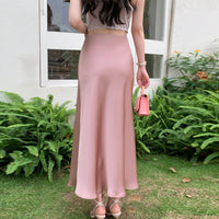 Autumn Winter Elegant Satin Fishtail Pencil Skirt