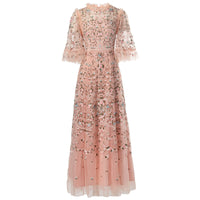 Luxury Embroidery Beads Dress Women
