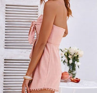 Vacation dress, wrapped breast skirt, female