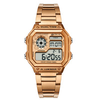 Stryve Brand Square Fashion Digital Led Count Down Clock Sports Waterproof Men Luxury Stainless Steel Watch relojes hombre