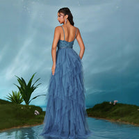 New Mesh Design Sense Light Luxury Minority Ceremony Evening Dress For Women