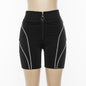 Reflective letter print sports fitness five-point pants