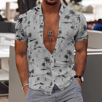3D Personalized Printing T-shirt Summer Loose Short Sleeve Lapel Shirt Casual Streetwear Clothing For Men