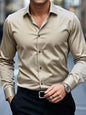 Bolubao Men Smart Casual Shirt Brand Fashion Solid Color