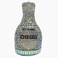 Champagne Bottle Rhinestone Evening Clutch Women's Bag