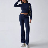 Sports Yoga Style Long-sleeved Straight Pants Casual Suit