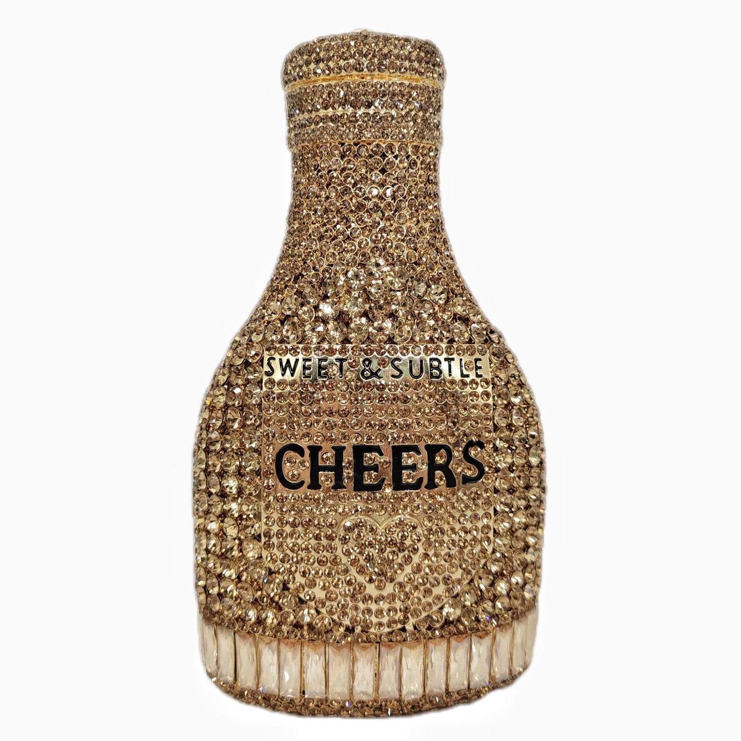 Champagne Bottle Rhinestone Evening Clutch Women's Bag