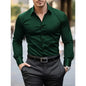 Bolubao Men Smart Casual Shirt Brand Fashion Solid Color