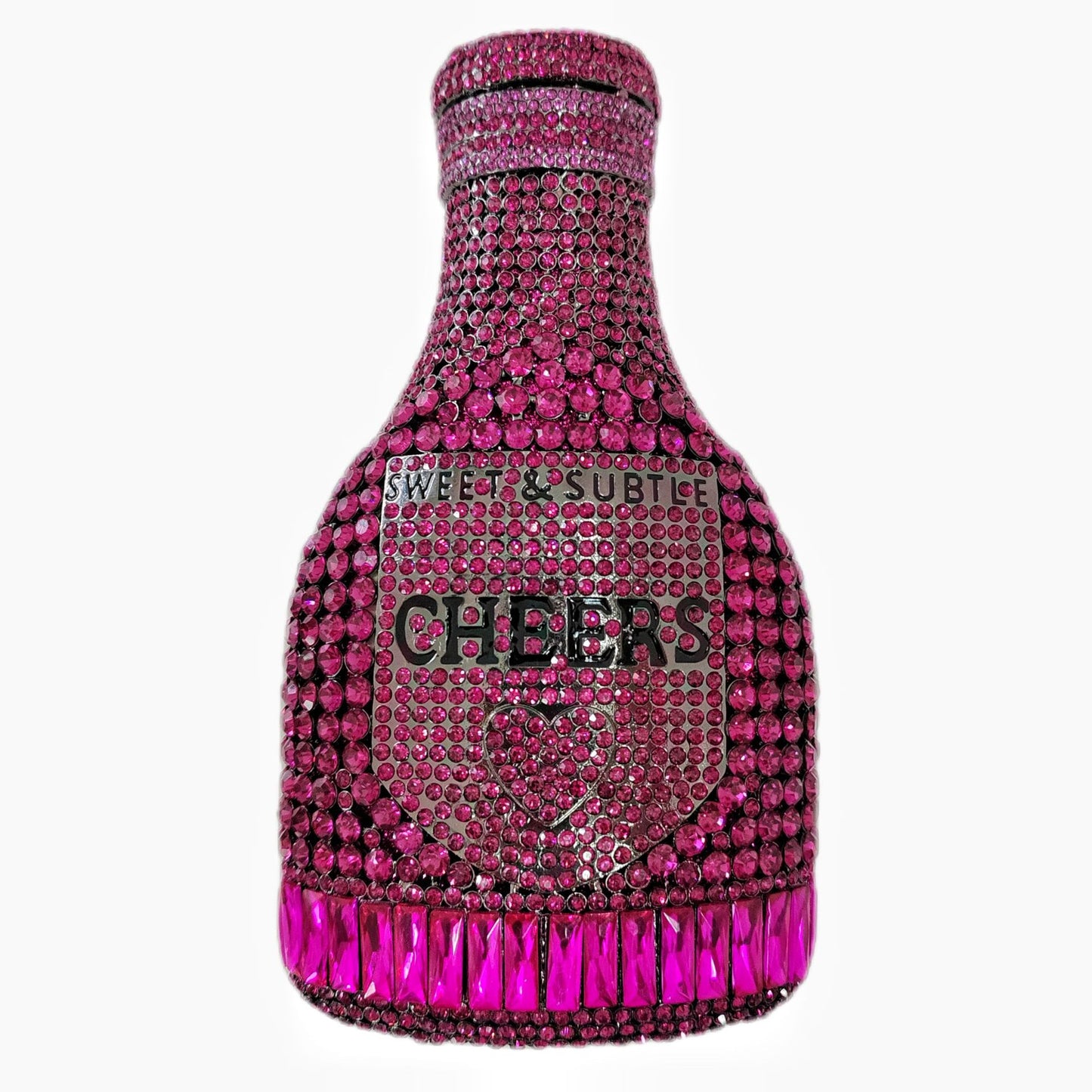 Champagne Bottle Rhinestone Evening Clutch Women's Bag