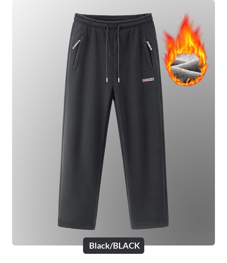 Men New AutumnWinter Fleece Lined Padded Norwegian Style Thermal Pants In American And European Sizes