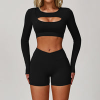 Color-blocked Yoga Set With A Beautiful Back, Sports Shockproof Fitness Clothing For Women