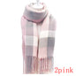 Couple Winter Scarf - Thick Warm Polyester Tassel Shawl Wrap, 180x70cm Unisex Scarves For Women & Men, Christmas Thanksgiving Gift