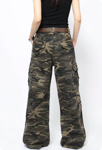 American Retro Washed Camouflage Cargo Pants For Men And Women