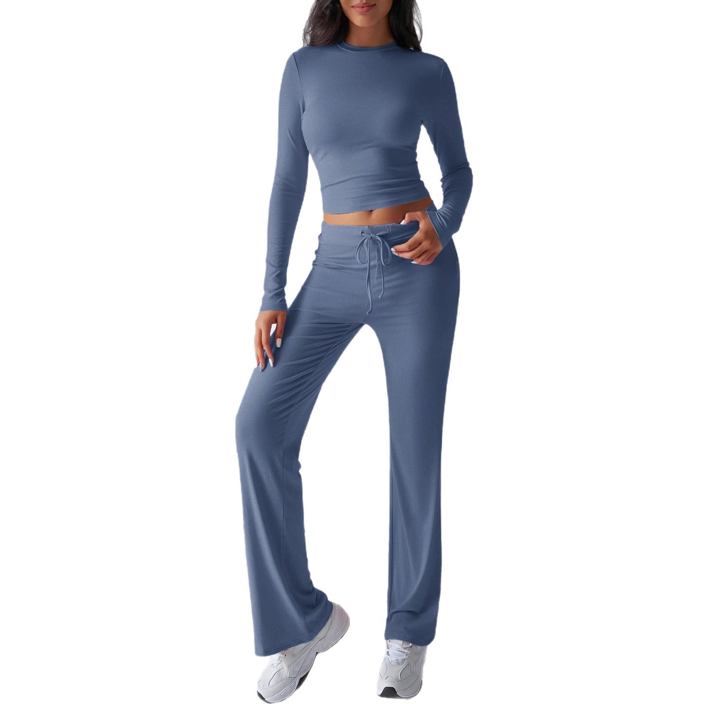 Sports Yoga Style Long-sleeved Straight Pants Casual Suit