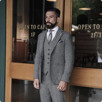 Britishstyle Wool Herringbone Blazer Men's Plussize Formal Wear Business And Fashion Suit