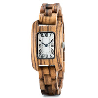 Girls Square Watch Simple Temperament Small Wood Watch