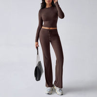 Sports Yoga Style Long-sleeved Straight Pants Casual Suit