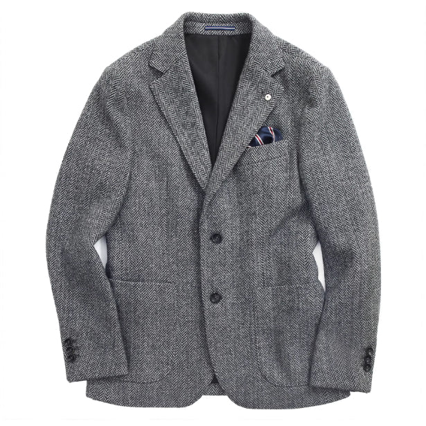 Britishstyle Wool Herringbone Blazer Men's Plussize Formal Wear Business And Fashion Suit