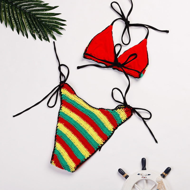 Women's Split Rainbow Beach Vacation Bikini