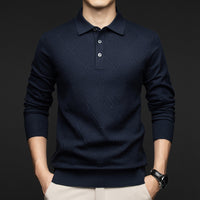 Lapel New Middle-aged People's Long Sleeve Business Casual Dad Wear Bottoming Sweater Men