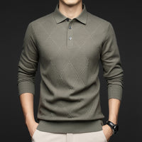 Lapel New Middle-aged People's Long Sleeve Business Casual Dad Wear Bottoming Sweater Men