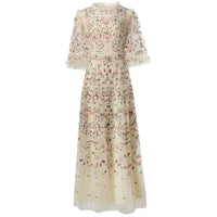 Luxury Embroidery Beads Dress Women