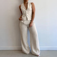 Casual Vacation Style Solid Color Two-piece Suit Women's Clothing