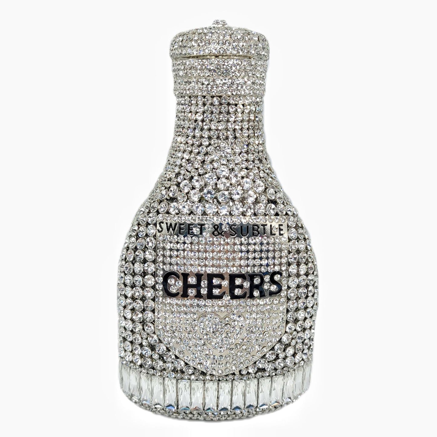 Champagne Bottle Rhinestone Evening Clutch Women's Bag