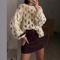 Women's Casual Leisure Vacation Beach Long Sleeve Sweater Pullover