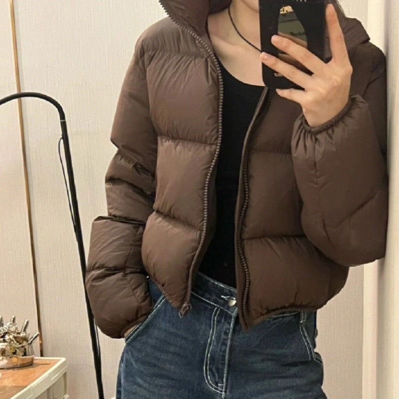 Womens Short Loose-fitting Winter Cotton-padded Coat For Petite Women