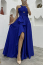 Sleeveless Solid Color Irregular Long Dress  Formal For Women