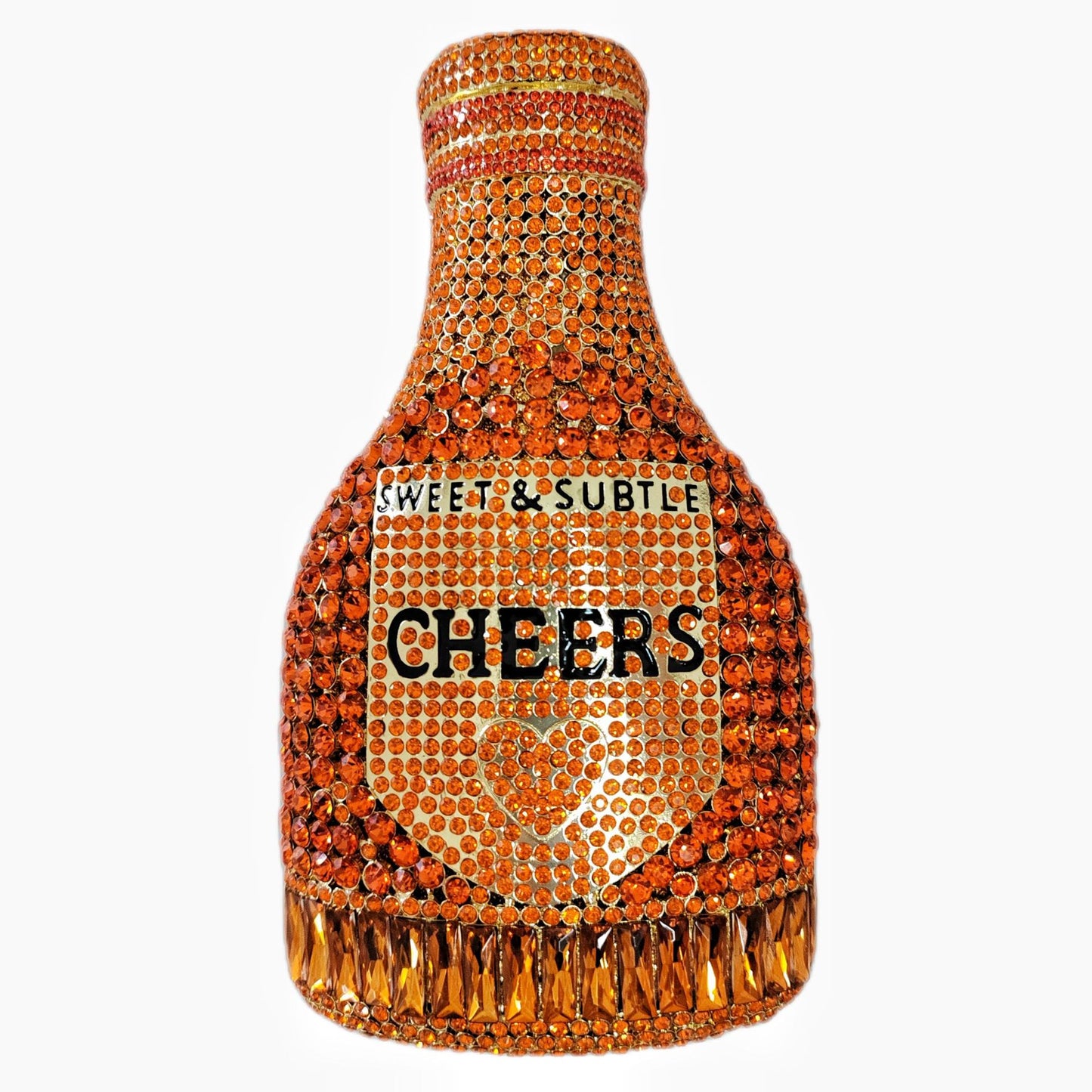 Champagne Bottle Rhinestone Evening Clutch Women's Bag