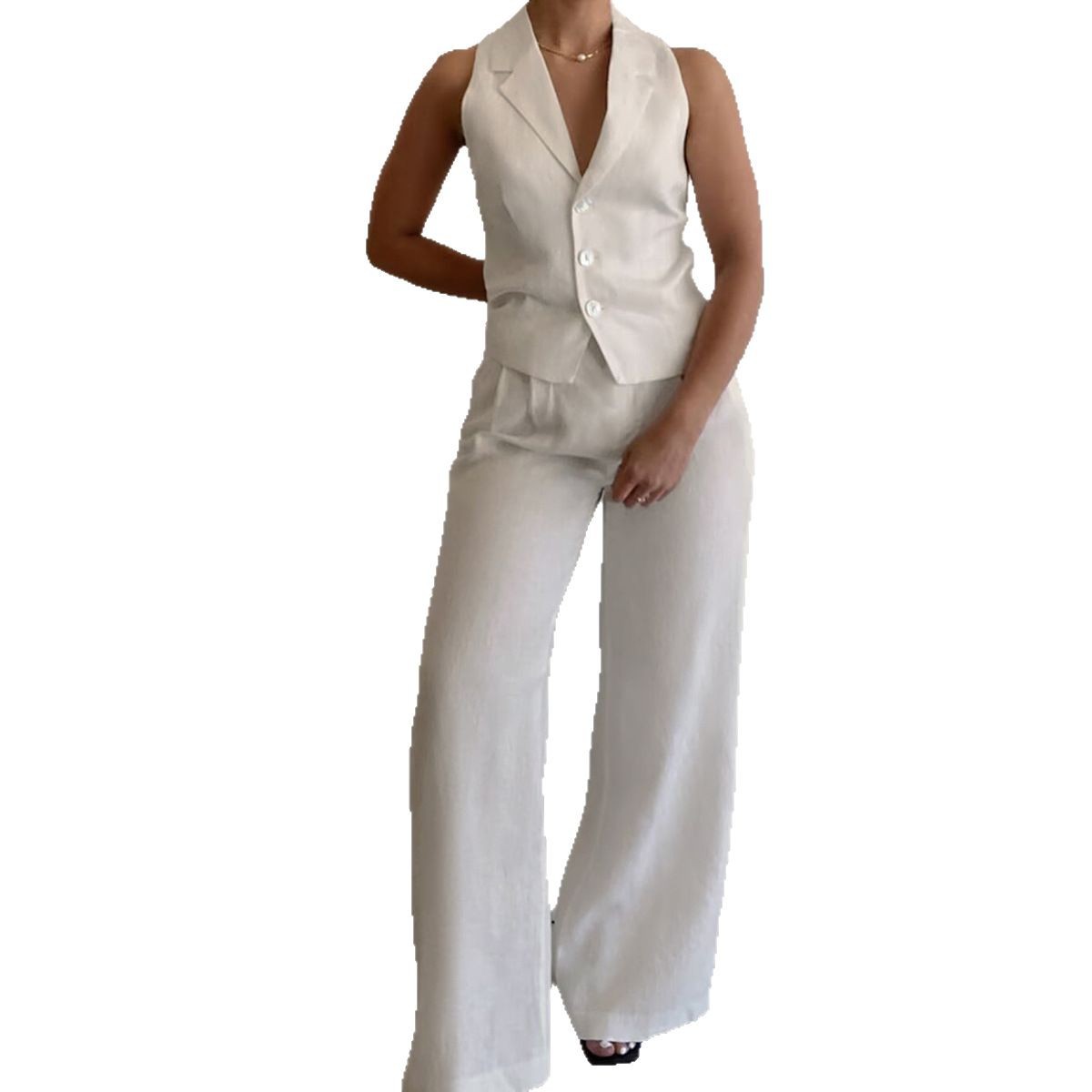 Casual Vacation Style Solid Color Two-piece Suit Women's Clothing