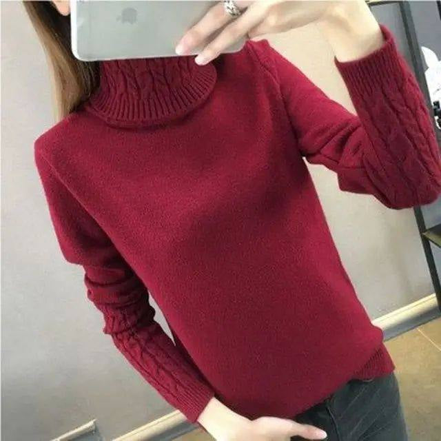 New AutumnWinter High-Neck Pullover Sweater For Women From Europe And The US