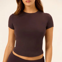 Long-sleeved Yoga Clothes And Small Round Neck Exercise