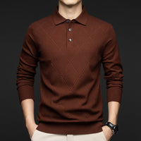 Lapel New Middle-aged People's Long Sleeve Business Casual Dad Wear Bottoming Sweater Men