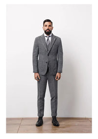 Britishstyle Wool Herringbone Blazer Men's Plussize Formal Wear Business And Fashion Suit