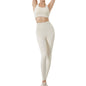 Stretchy Tight Yoga Pants And Yoga Tank Top SetNo Bulging Lines