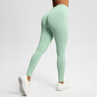 Seamless Solid-color Three-panel High-waist Yoga Wear That Lifts And Sculpts The Hips